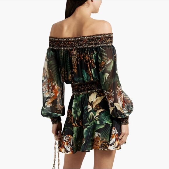 New Camilla Off Shoulder Mini Dress in Easy Tiger | REVOLVE XS - Picture 5 of 14